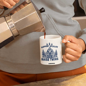 Support Wildlife Raise Twins Coffee Mug Twin Dad Mom Parent Bigfoot Family TS10 Print Your Wear
