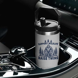 Support Wildlife Raise Twins Flip Straw Tumbler Twin Dad Mom Parent Bigfoot Family TS10 Print Your Wear