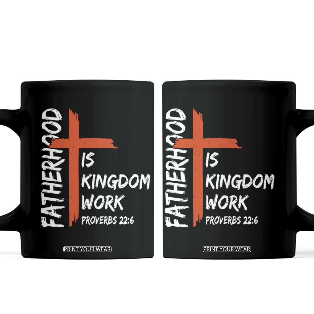 Fatherhood Is Kingdom Work Coffee Mug Vintage Christian Dad Cross Bible Verse