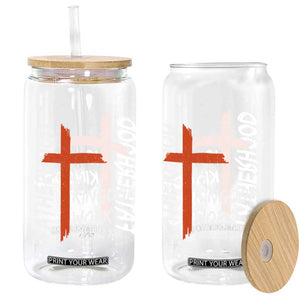 Fatherhood Is Kingdom Work Glass Can Vintage Christian Dad Cross Bible Verse