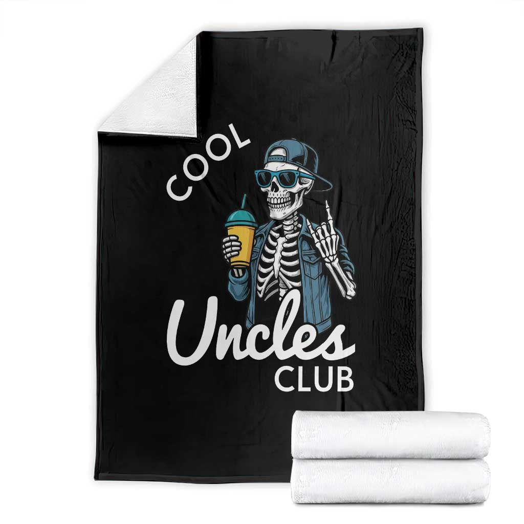 Cool Uncles Club Throw Blanket Funny Uncle Skeleton