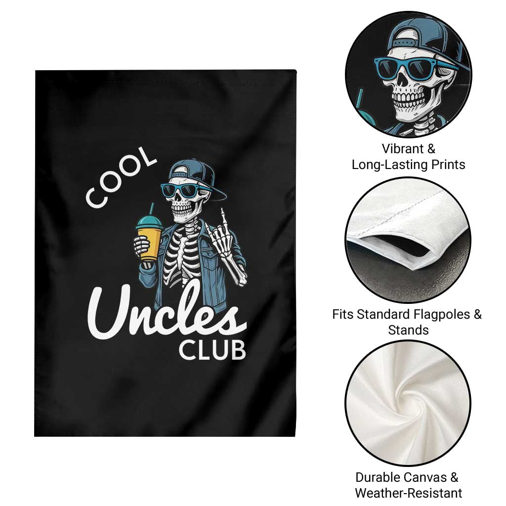 Cool Uncles Club Garden Flag Funny Uncle Skeleton