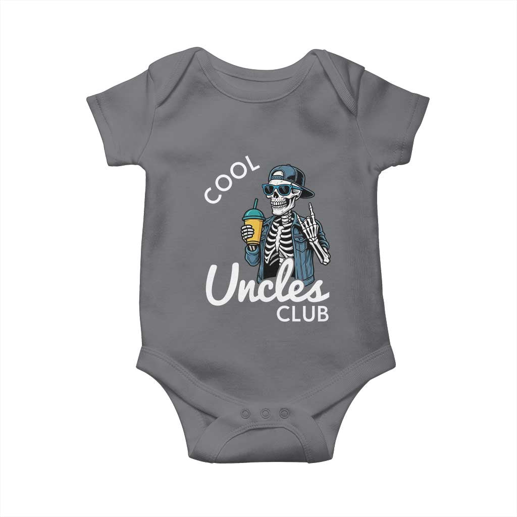Cool Uncles Club Baby Onesie Funny Uncle Skeleton TS10 Charcoal Print Your Wear