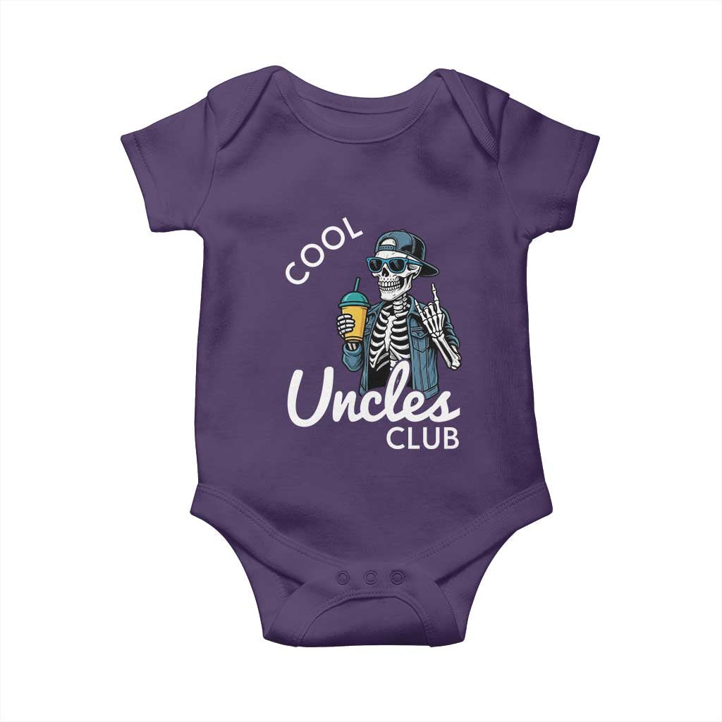 Cool Uncles Club Baby Onesie Funny Uncle Skeleton TS10 Purple Print Your Wear