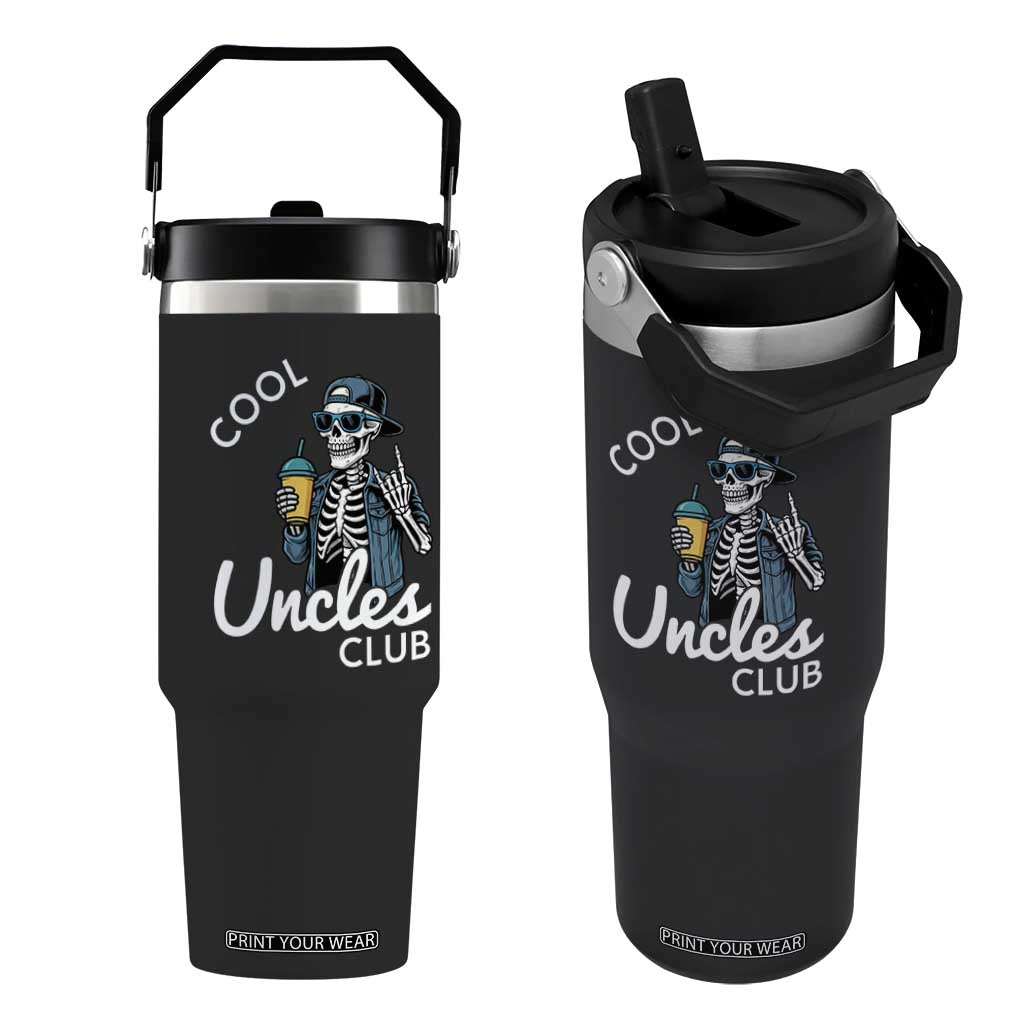Cool Uncles Club Flip Straw Tumbler Funny Uncle Skeleton TS10 One Size: 30 oz Black Print Your Wear