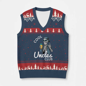 Cool Uncles Club V-Neck Knit Sweater Vest Funny Uncle Skeleton TS10 Navy Red Print Your Wear