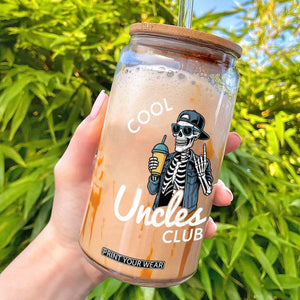 Cool Uncles Club Glass Can Funny Uncle Skeleton