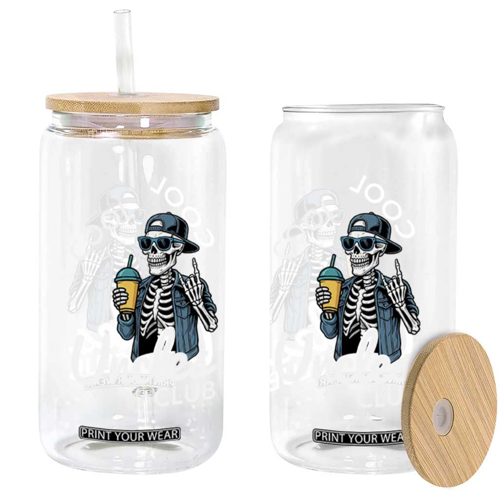 Cool Uncles Club Glass Can Funny Uncle Skeleton