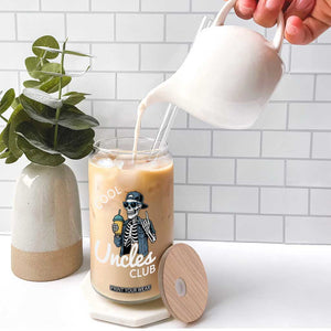 Cool Uncles Club Glass Can Funny Uncle Skeleton