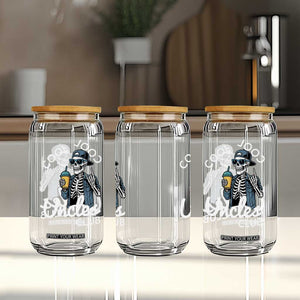 Cool Uncles Club Glass Can Funny Uncle Skeleton