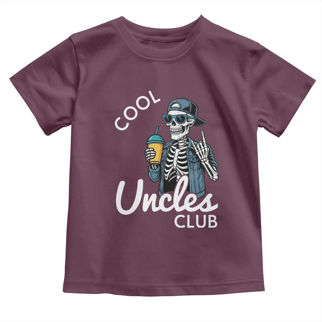 Cool Uncles Club Toddler T Shirt Funny Uncle Skeleton TS10 Maroon Print Your Wear