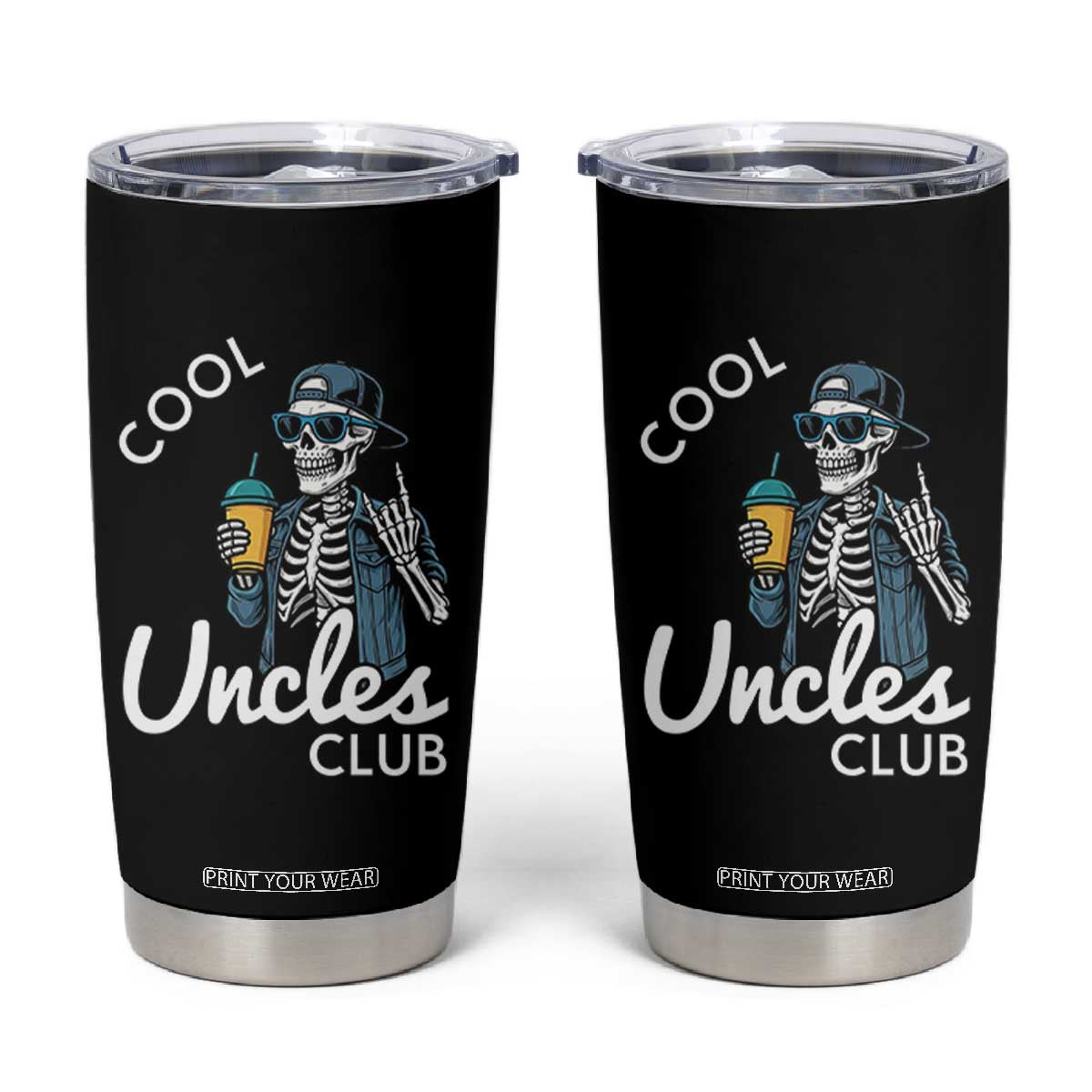 Cool Uncles Club Tumbler Cup Funny Uncle Skeleton