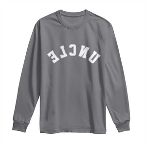 Uncles Long Sleeve Shirt Pregnancy Announcement Gifts For Uncle Retro Upside Down Text TS10 Charcoal Print Your Wear
