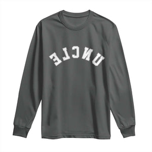 Uncles Long Sleeve Shirt Pregnancy Announcement Gifts For Uncle Retro Upside Down Text TS10 Dark Heather Print Your Wear