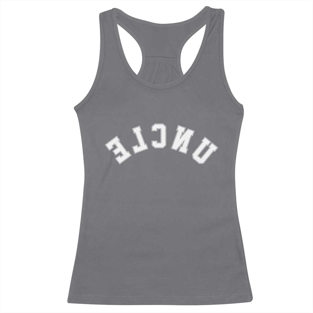 Uncles Racerback Tank Top Pregnancy Announcement Gifts For Uncle Retro Upside Down Text TS10 Charcoal Print Your Wear