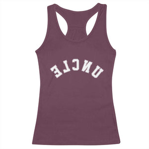 Uncles Racerback Tank Top Pregnancy Announcement Gifts For Uncle Retro Upside Down Text TS10 Maroon Print Your Wear