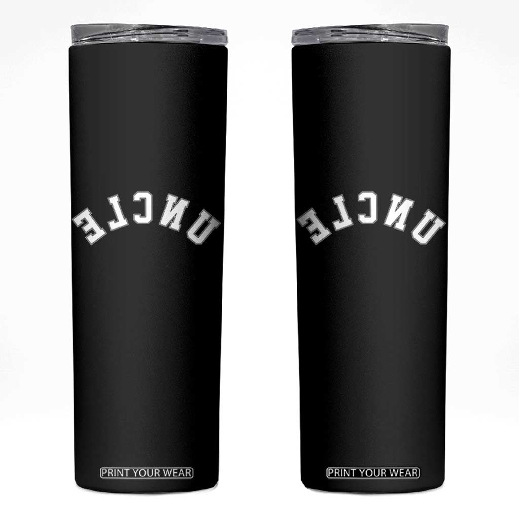 Uncles Skinny Tumbler Pregnancy Announcement Gifts For Uncle Retro Upside Down Text TS10 Black Print Your Wear