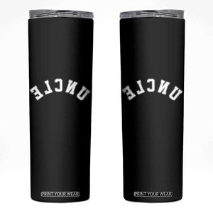 Uncles Skinny Tumbler Pregnancy Announcement Gifts For Uncle Retro Upside Down Text TS10 Black Print Your Wear