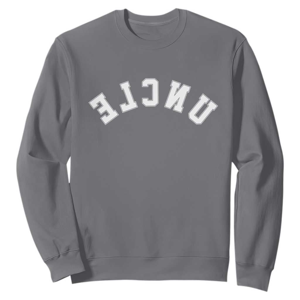 Uncles Sweatshirt Pregnancy Announcement Gifts For Uncle Retro Upside Down Text TS10 Charcoal Print Your Wear