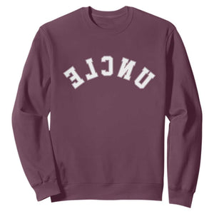 Uncles Sweatshirt Pregnancy Announcement Gifts For Uncle Retro Upside Down Text TS10 Maroon Print Your Wear