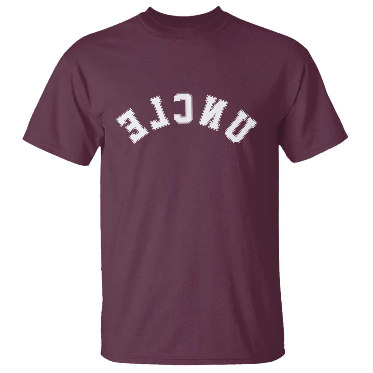 Uncles T Shirt Pregnancy Announcement Gifts For Uncle Retro Upside Down Text TS10 Maroon Print Your Wear