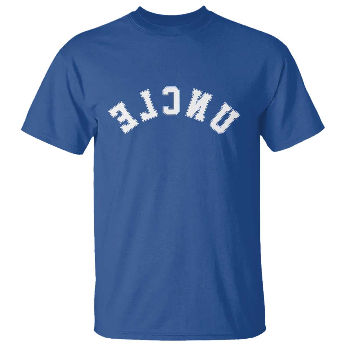 Uncles T Shirt Pregnancy Announcement Gifts For Uncle Retro Upside Down Text TS10 Royal Blue Print Your Wear