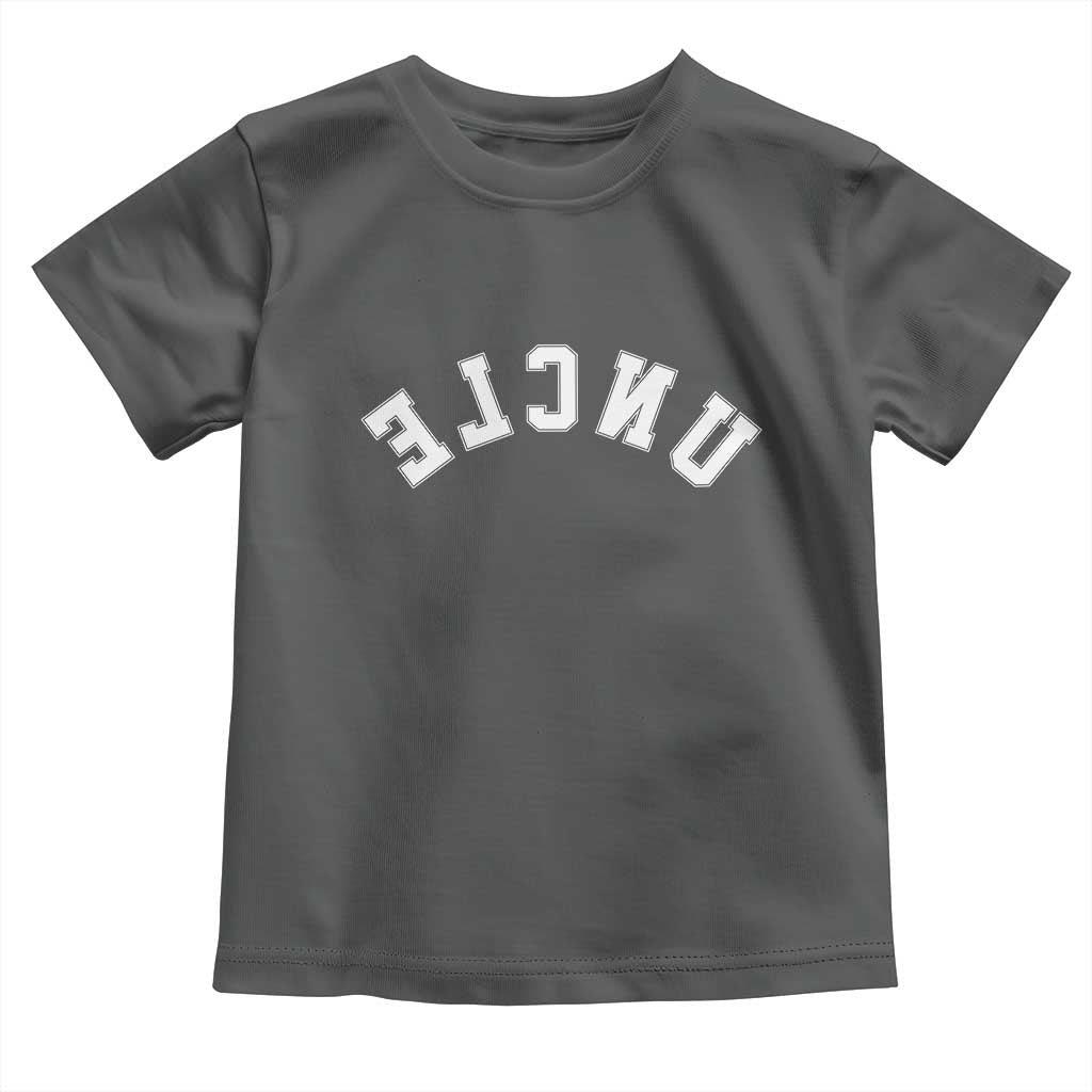 Uncles Toddler T Shirt Pregnancy Announcement Gifts For Uncle Retro Upside Down Text TS10 Dark Heather Print Your Wear