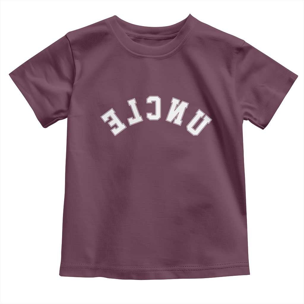 Uncles Toddler T Shirt Pregnancy Announcement Gifts For Uncle Retro Upside Down Text TS10 Maroon Print Your Wear
