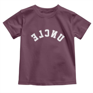 Uncles Toddler T Shirt Pregnancy Announcement Gifts For Uncle Retro Upside Down Text TS10 Maroon Print Your Wear
