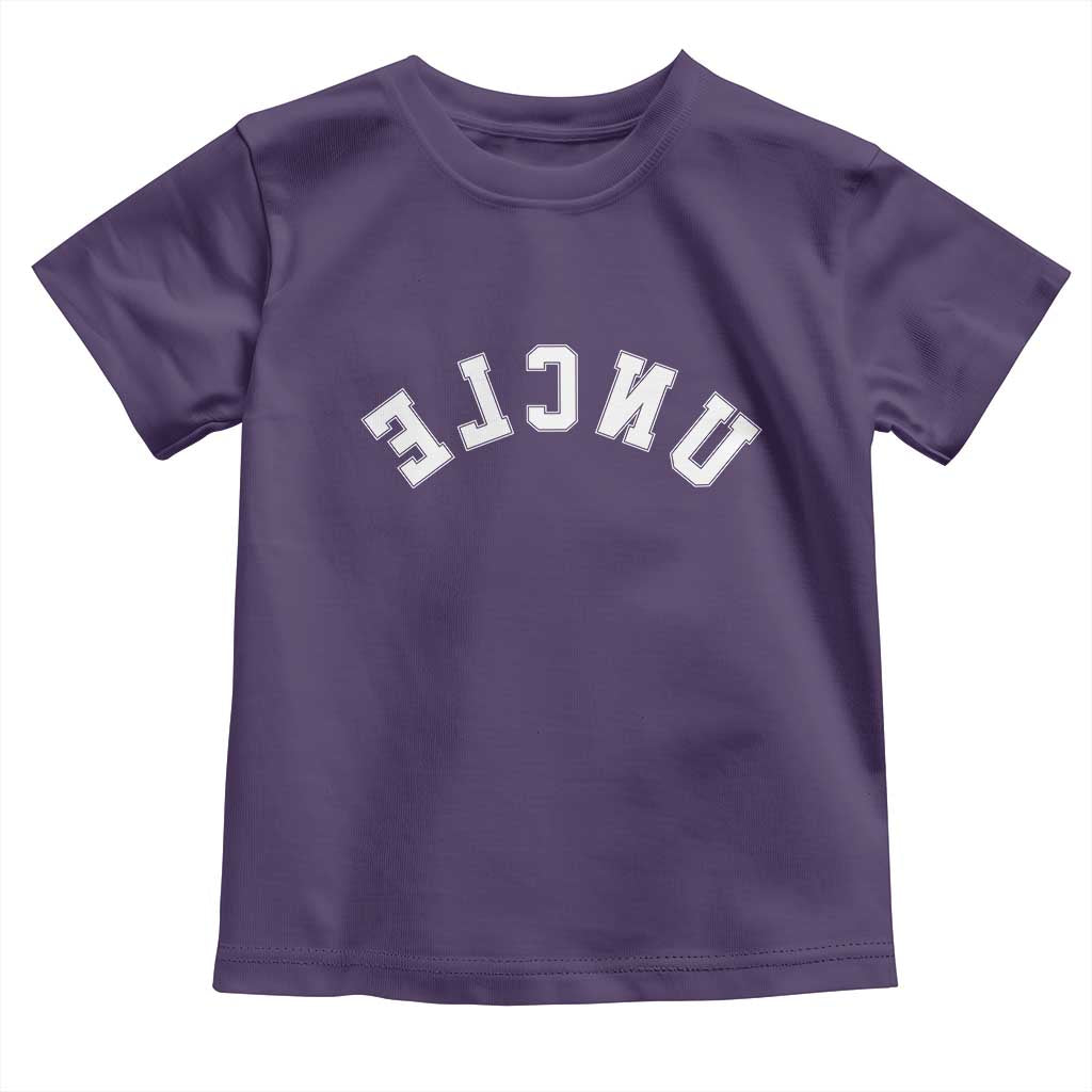 Uncles Toddler T Shirt Pregnancy Announcement Gifts For Uncle Retro Upside Down Text TS10 Purple Print Your Wear