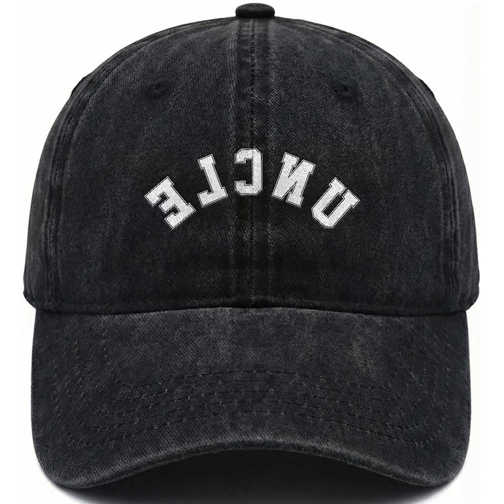 Uncles Washed Cotton Baseball Cap Pregnancy Announcement Gifts For Uncle Retro Upside Down Text