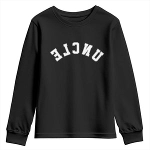 Uncles Youth Sweatshirt Pregnancy Announcement Gifts For Uncle Retro Upside Down Text TS10 Black Print Your Wear
