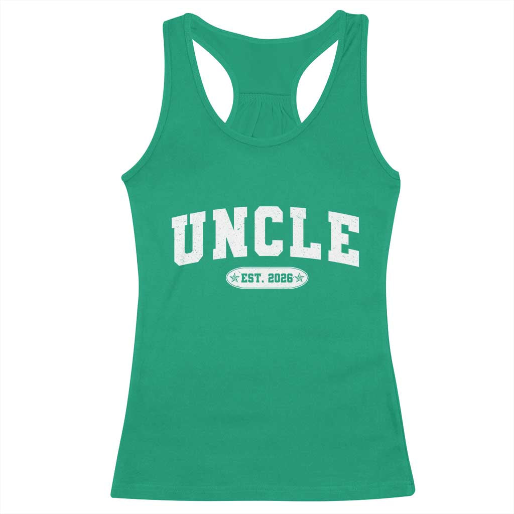 Promoted To Uncle Est 2026 Racerback Tank Top New Uncle Gift TS10 Irish Green Print Your Wear