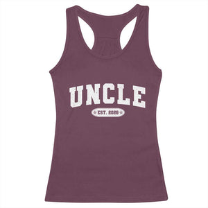 Promoted To Uncle Est 2026 Racerback Tank Top New Uncle Gift TS10 Maroon Print Your Wear