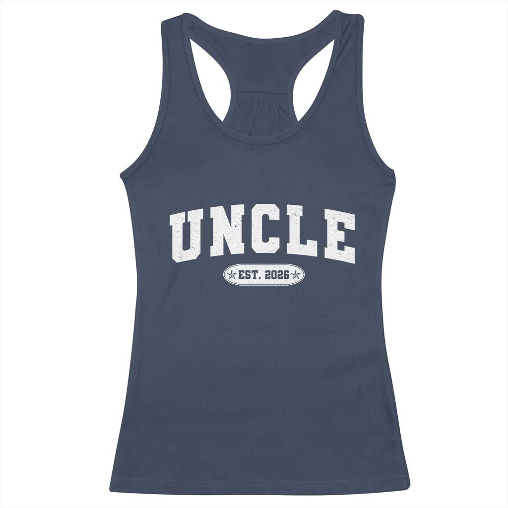 Promoted To Uncle Est 2026 Racerback Tank Top New Uncle Gift TS10 Navy Print Your Wear