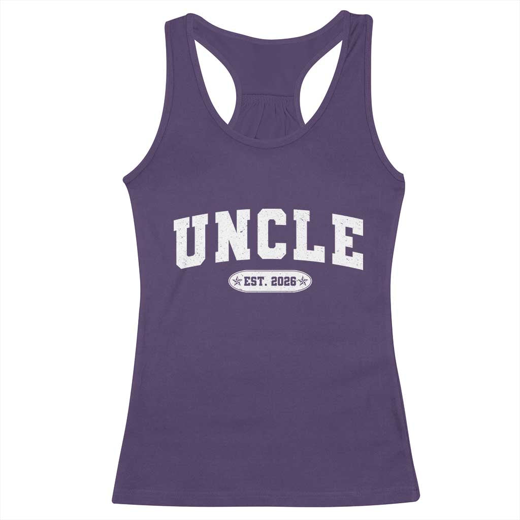 Promoted To Uncle Est 2026 Racerback Tank Top New Uncle Gift TS10 Purple Print Your Wear
