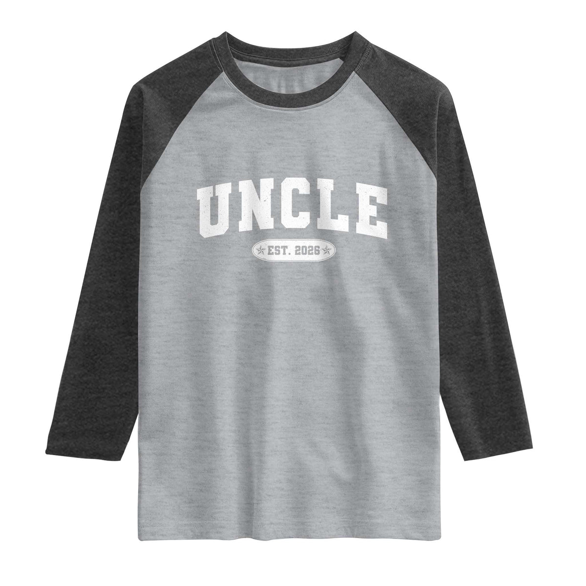Promoted To Uncle Est 2026 Raglan Shirt New Uncle Gift TS10 Heather Gray Heather Charcoal Print Your Wear