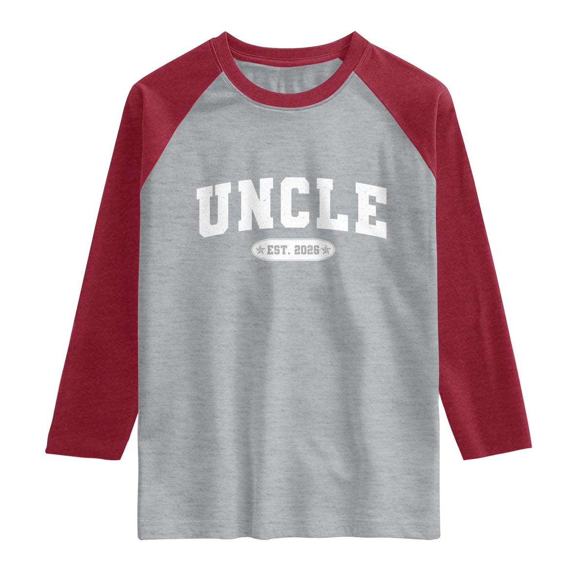 Promoted To Uncle Est 2026 Raglan Shirt New Uncle Gift TS10 Heather Gray Heather Red Print Your Wear