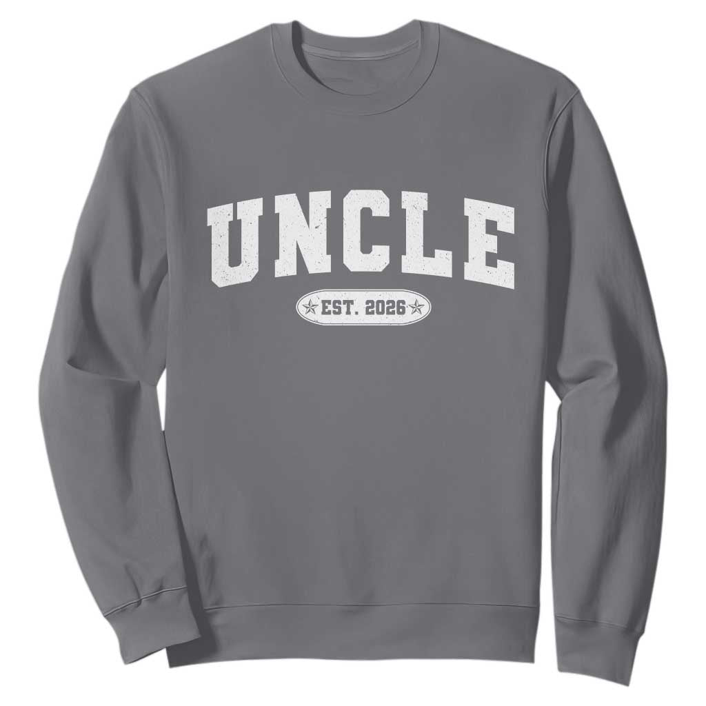 Promoted To Uncle Est 2026 Sweatshirt New Uncle Gift TS10 Charcoal Print Your Wear