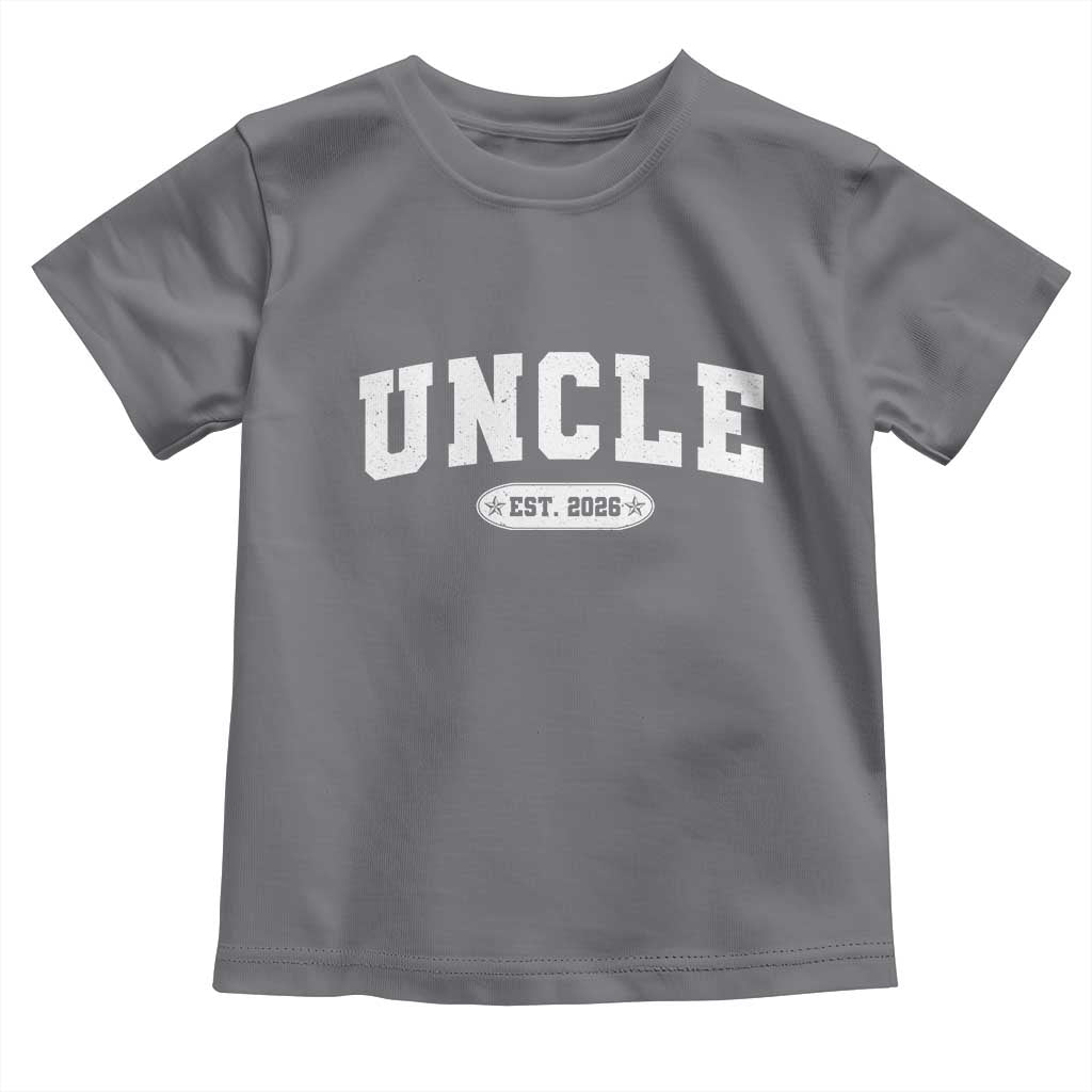 Promoted To Uncle Est 2026 Toddler T Shirt New Uncle Gift TS10 Charcoal Print Your Wear