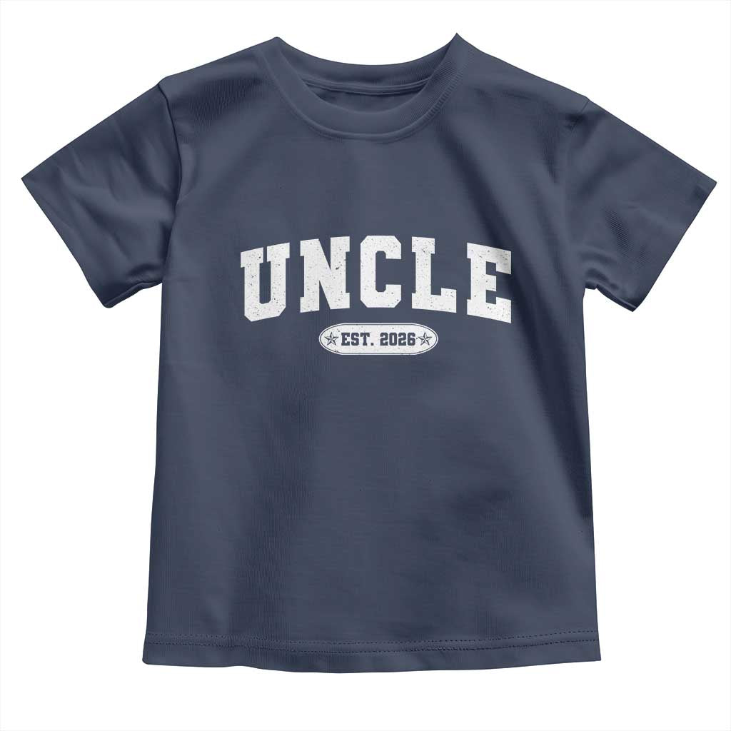 Promoted To Uncle Est 2026 Toddler T Shirt New Uncle Gift TS10 Navy Print Your Wear