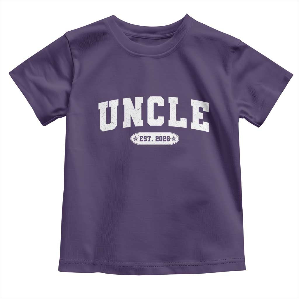 Promoted To Uncle Est 2026 Toddler T Shirt New Uncle Gift TS10 Purple Print Your Wear
