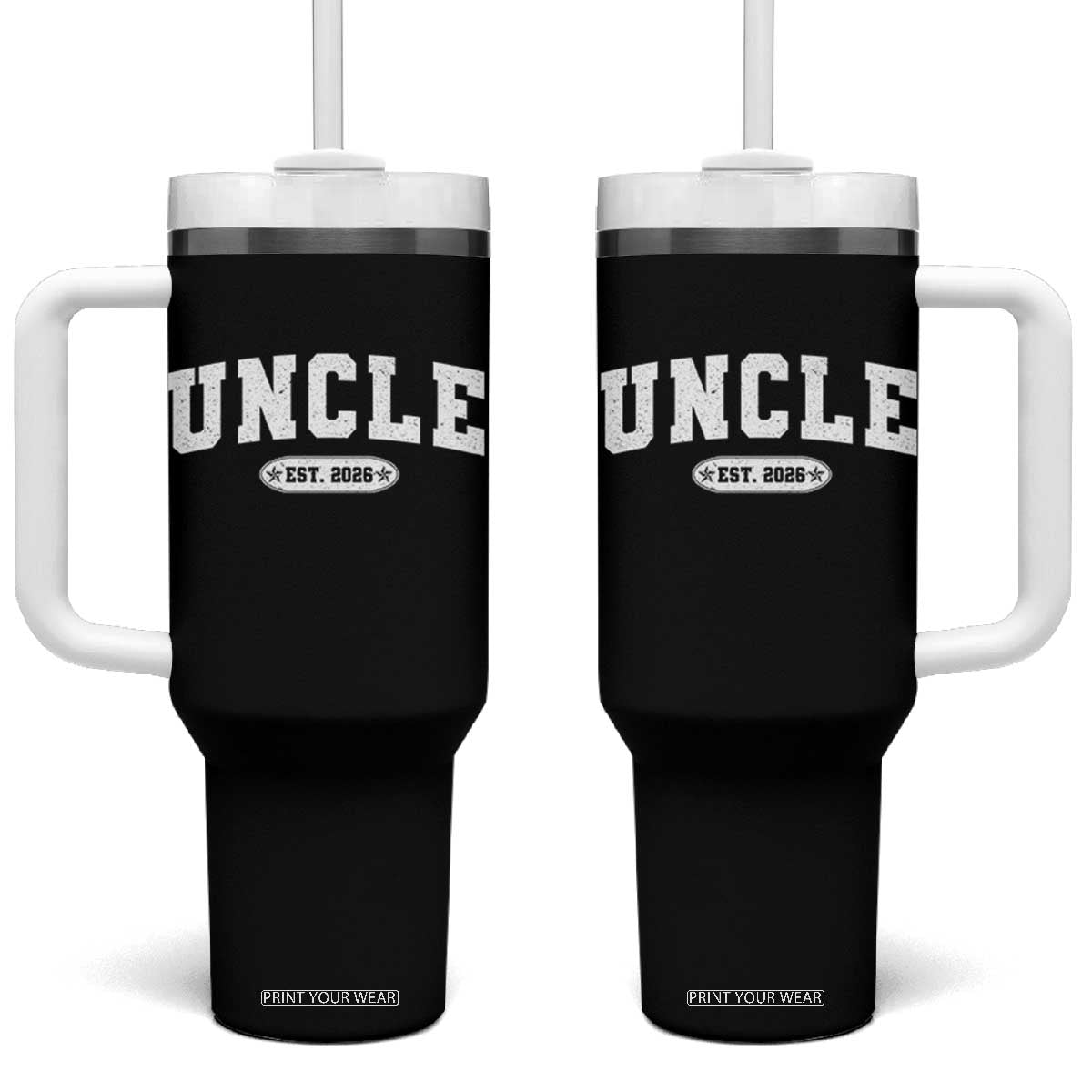 Promoted To Uncle Est 2026 Tumbler With Handle New Uncle Gift