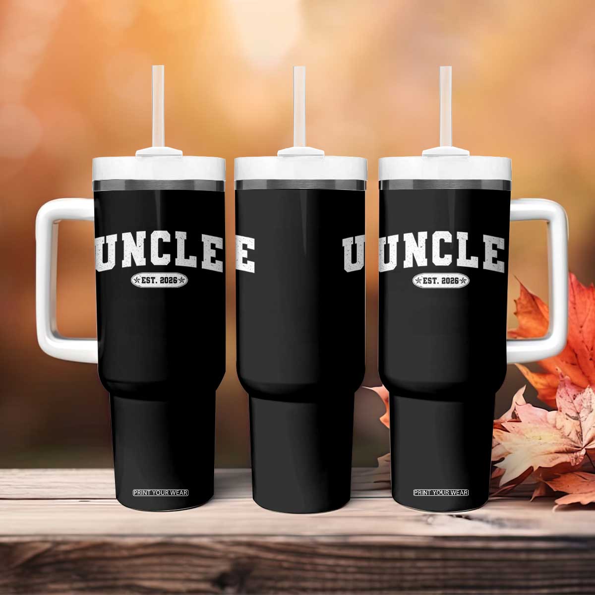 Promoted To Uncle Est 2026 Tumbler With Handle New Uncle Gift