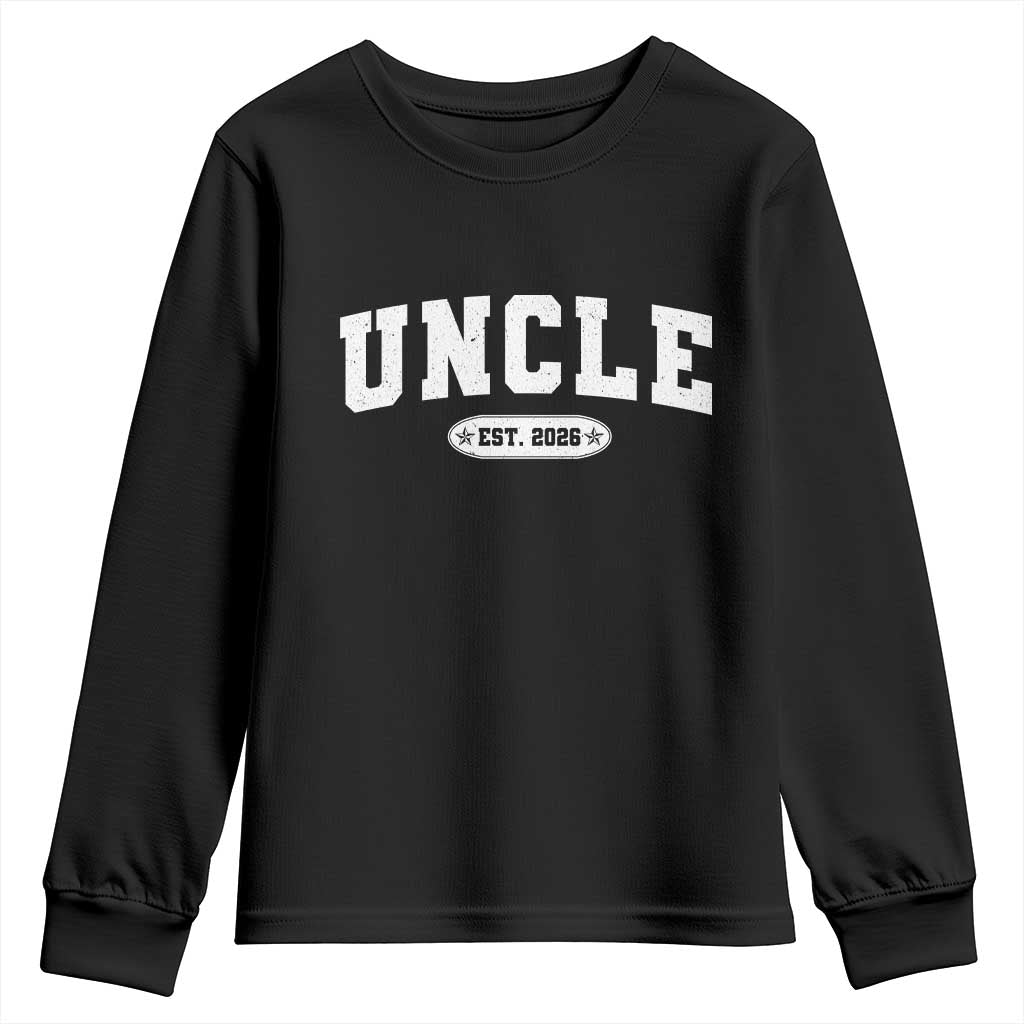 Promoted To Uncle Est 2026 Youth Sweatshirt New Uncle Gift TS10 Black Print Your Wear