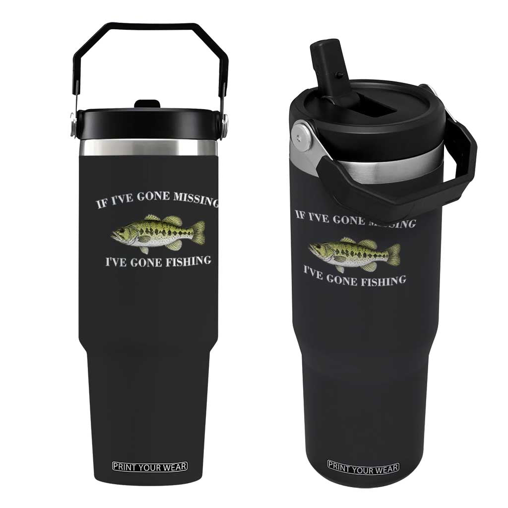 Funny Bass Fishing Flip Straw Tumbler Largemouth Bass Anglers Outdoor Lovers TS10 One Size: 30 oz Black Print Your Wear