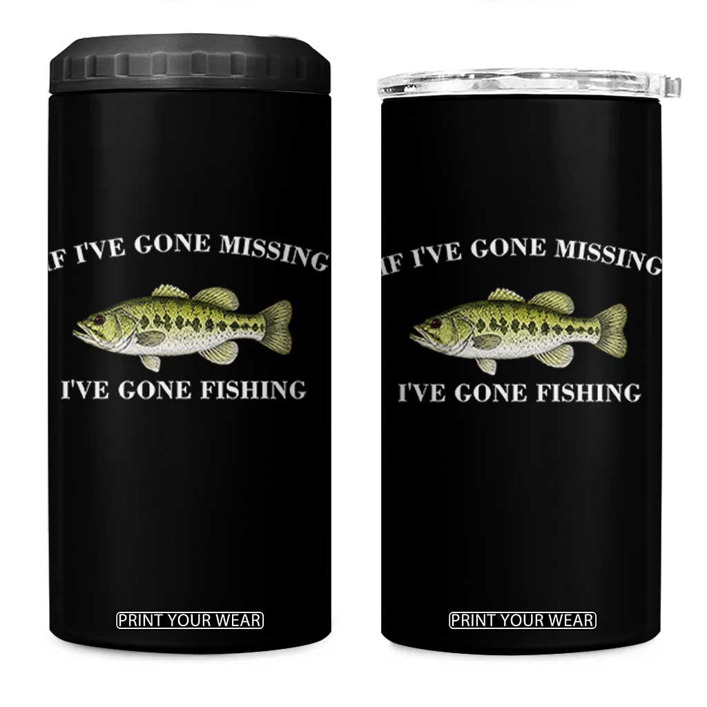 Funny Bass Fishing 4 in 1 Can Cooler Tumbler Largemouth Bass Anglers Outdoor Lovers