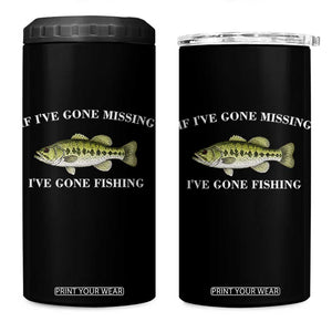 Funny Bass Fishing 4 in 1 Can Cooler Tumbler Largemouth Bass Anglers Outdoor Lovers