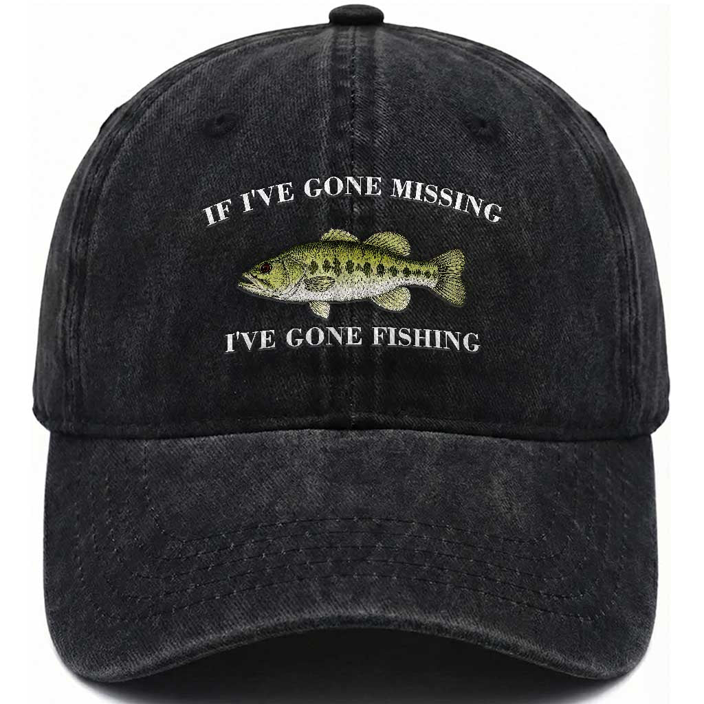 Funny Bass Fishing Washed Cotton Baseball Cap Largemouth Bass Anglers Outdoor Lovers TS10 Print Your Wear