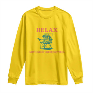 Chill Pug Long Sleeve Shirt Vintage Dog Lovers Relax Nothing Is Under Control Summer Chilling Vibes